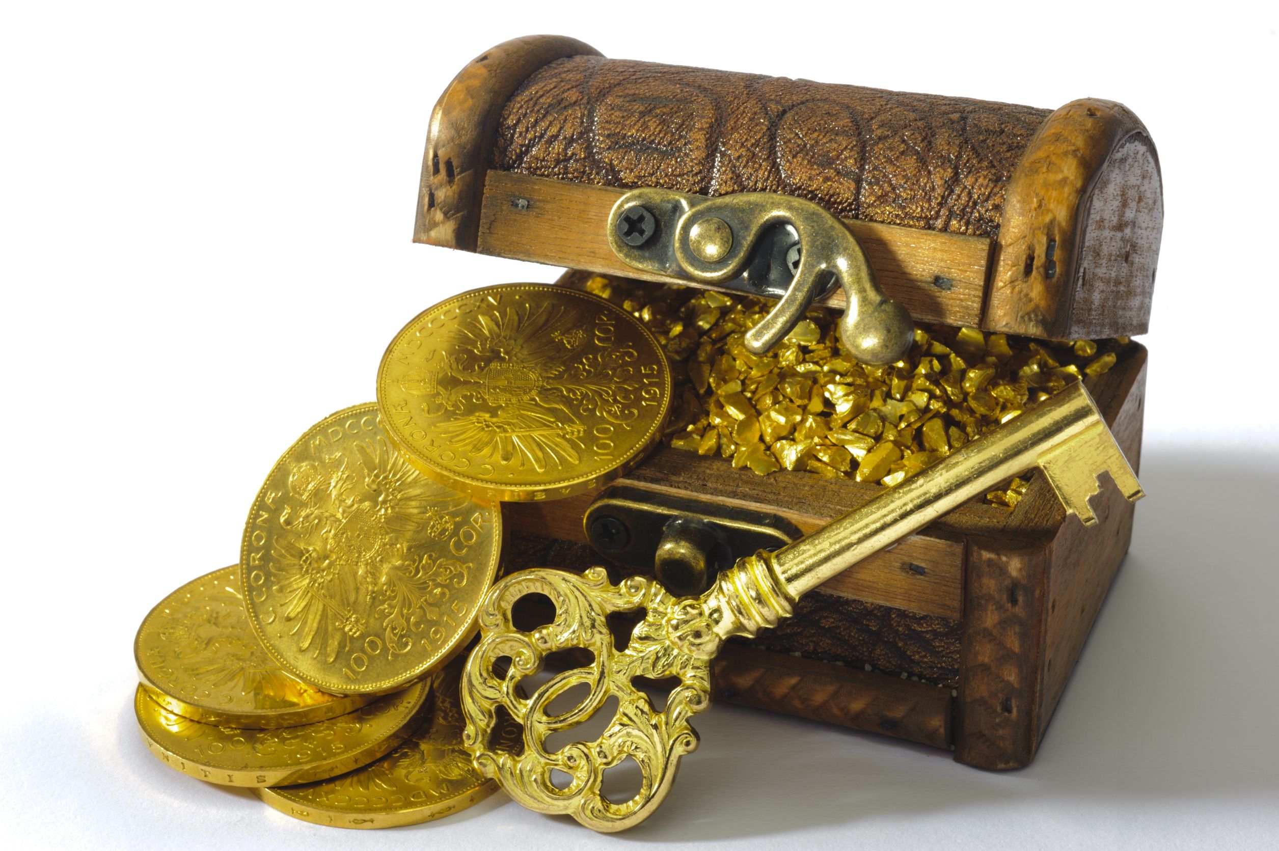 Сундук с монетами и ключами